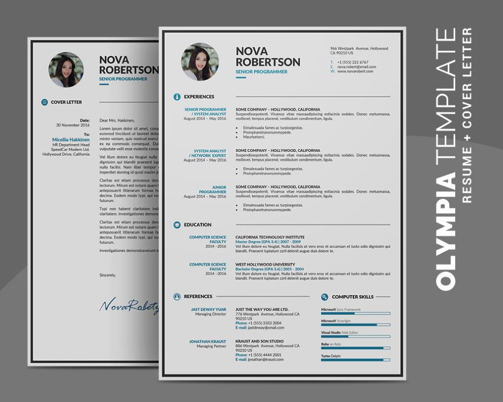 Best 1 Page Resume Template Simple Classic Olympia Resume best-1-page-resume-template-simple-classic-olympia-resume
